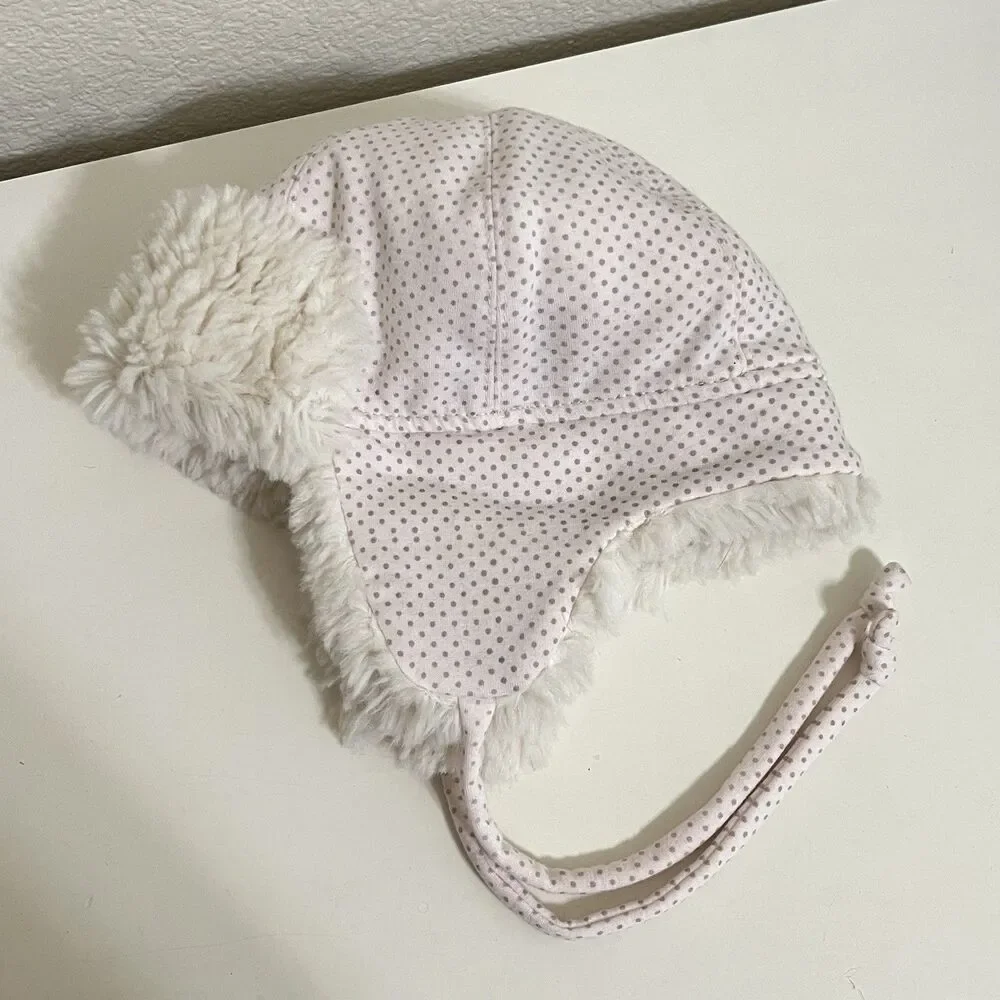 Baby & Child Restoration Hardware Pink Polka Dot Trapper Hat Baby Girl 0-12 Mos